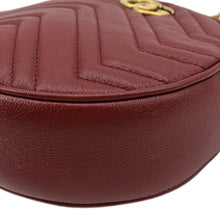 Load image into Gallery viewer, GUCCI GG Marmont Mini Round Leather Crossbody Bag Red 550154
