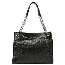 Load image into Gallery viewer, YVES SAINT LAURENT Niki Medium Crinkle  Leather Shoulder Bag Black
