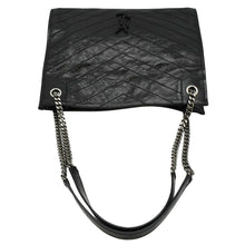 Load image into Gallery viewer, YVES SAINT LAURENT Niki Medium Crinkle  Leather Shoulder Bag Black
