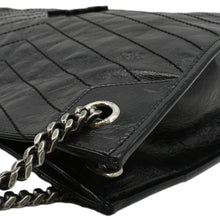 Load image into Gallery viewer, YVES SAINT LAURENT Niki Medium Crinkle  Leather Shoulder Bag Black
