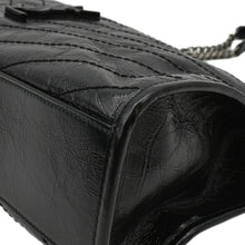 Load image into Gallery viewer, YVES SAINT LAURENT Niki Medium Crinkle  Leather Shoulder Bag Black
