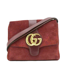 Load image into Gallery viewer, GUCCI Arli Medium Suede Leather Crossbody Bag Red 550126
