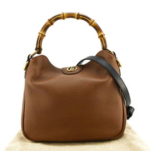 Load image into Gallery viewer, GUCCI Diana Small Leather Top Handle Tote Bag Chocolate Brown 746251
