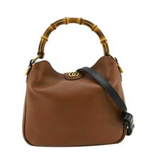 Load image into Gallery viewer, GUCCI Diana Small Leather Top Handle Tote Bag Chocolate Brown 746251
