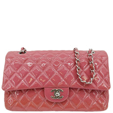 Load image into Gallery viewer, CHANEL Classic Double Flap Medium Quilted Patent Leather Shoulder Bag Light Pink
