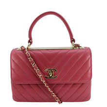 Load image into Gallery viewer, CHANEL Trendy CC Top Handle Flap Quilted Leather Shoulder Bag Hot Pink
