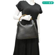 Load image into Gallery viewer, GUCCI Diana Medium Leather Top Handle Shoulder Bag Black 746124
