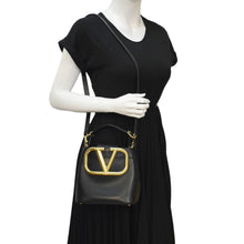 Load image into Gallery viewer, VALENTINO Garavani SuperVee  Leather Crossbody Bag Black
