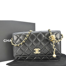 Load image into Gallery viewer, CHANEL CC Pearl Crush WOC Lambskin Quilted Leather Crossbody Bag Black
