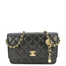 Load image into Gallery viewer, CHANEL CC Pearl Crush WOC Lambskin Quilted Leather Crossbody Bag Black
