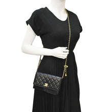 Load image into Gallery viewer, CHANEL CC Pearl Crush WOC Lambskin Quilted Leather Crossbody Bag Black
