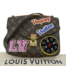 Load image into Gallery viewer, LOUIS VUITTON luxury metis Pochette Crossbody Bag Brown with close front view
