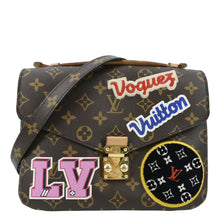 Load image into Gallery viewer, LOUIS VUITTON luxury metis Pochette Crossbody Bag Brown with front view
