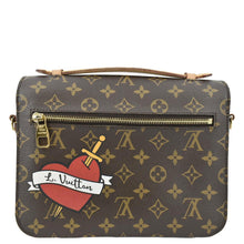 Load image into Gallery viewer, LOUIS VUITTON luxury metis Pochette Crossbody Bag Brown with back view
