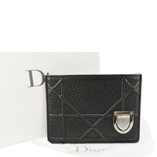 Load image into Gallery viewer, CHRISTIAN DIOR Diorama Cannage Leather Card Holder Black
