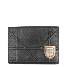 Load image into Gallery viewer, CHRISTIAN DIOR Diorama Cannage Leather Card Holder Black
