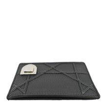 Load image into Gallery viewer, CHRISTIAN DIOR Diorama Cannage Leather Card Holder Black
