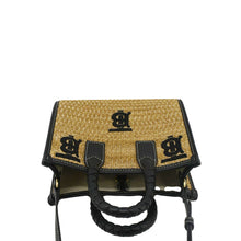 Load image into Gallery viewer, BURBERRY Freya Mini Raffia Tote Shoulder Bag Black
