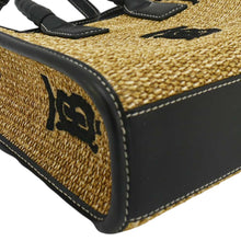 Load image into Gallery viewer, BURBERRY Freya Mini Raffia Tote Shoulder Bag Black
