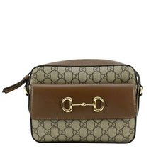 Load image into Gallery viewer, GUCCI Horsebit 1955 Small GG Supreme Canvas Shoulder Bag Beige 645454
