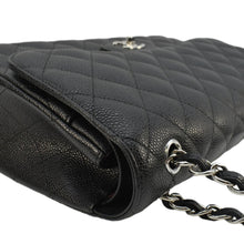 Load image into Gallery viewer, CHANEL Classic Jumbo Double Flap Quilted Caviar Leather Shoulder Bag Black
