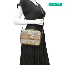 Load image into Gallery viewer, GUCCI Horsebit 1955 Small GG Supreme Canvas Shoulder Bag Beige 645454
