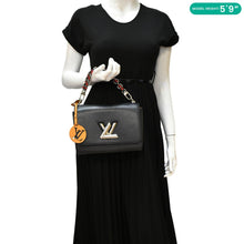 Load image into Gallery viewer, LOUIS VUITTON Twist MM  Shoulder Bag Black front look  dummy look
