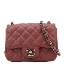 Load image into Gallery viewer, CHANEL Mini Square Flap Leather Crossbody Bag Pink
