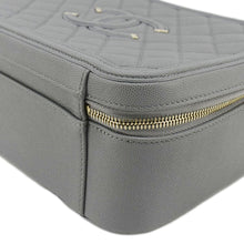 Load image into Gallery viewer, CHANEL Vanity Case Filigree CC  Large Caviar Quilted Shoulder Bag Grey
