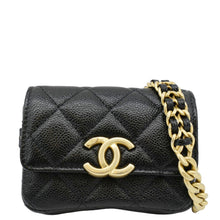 Load image into Gallery viewer, CHANEL Sweetheart CC Chain Quilted Caviar Leather Belt Bag Black
