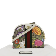 Load image into Gallery viewer, GUCCI Ophidia Flora Dome Small GG Supreme Monogram Shoulder Bag White 499621
