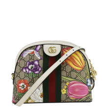 Load image into Gallery viewer, GUCCI Ophidia Flora Dome Small GG Supreme Monogram Shoulder Bag White 499621
