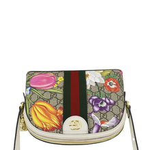 Load image into Gallery viewer, GUCCI Ophidia Flora Dome Small GG Supreme Monogram Shoulder Bag White 499621
