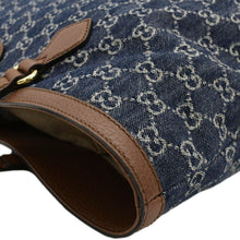 Load image into Gallery viewer, GUCCI Ophidia GG Medium Jacquard Denim Tote Bag Navy Blue
