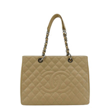 Load image into Gallery viewer, CHANEL Grand Shopping Quilted Caviar Leather GST Tote Bag Beige
