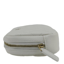 Load image into Gallery viewer, CHANEL Curvy Small Quilted Caviar Leather Cosmetic Pouch White
