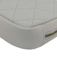 Load image into Gallery viewer, CHANEL Curvy Small Quilted Caviar Leather Cosmetic Pouch White
