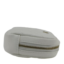 Load image into Gallery viewer, CHANEL Curvy Small Quilted Caviar Leather Cosmetic Pouch White
