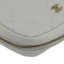 Load image into Gallery viewer, CHANEL Curvy Small Quilted Caviar Leather Cosmetic Pouch White
