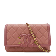 Load image into Gallery viewer, CHANEL CC Filigree Flap Small Quilted Caviar Leather Shoulder Bag Light Pink
