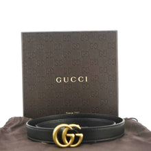 Load image into Gallery viewer, GUCCI Double G buckle Marmont Reversible Leather Belt Black 404912 Size 70.28
