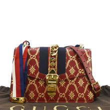 Load image into Gallery viewer, GUCCI Sylvie Small Printed Leather Satchel Bag Red 524405
