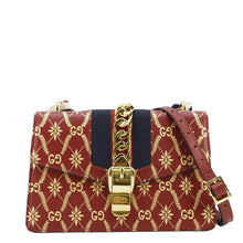 Load image into Gallery viewer, GUCCI Sylvie Small Printed Leather Satchel Bag Red 524405
