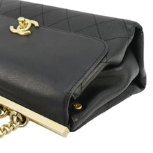 Load image into Gallery viewer, CHANEL Coco Luxe Stitched Leather Chain Crossbody Bag Black
