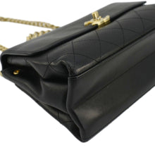 Load image into Gallery viewer, CHANEL Coco Luxe Stitched Leather Chain Crossbody Bag Black
