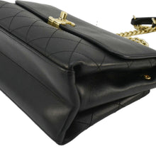 Load image into Gallery viewer, CHANEL Coco Luxe Stitched Leather Chain Crossbody Bag Black
