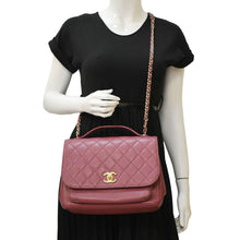 Load image into Gallery viewer, CHANEL Business Affinity Medium Flap Quilted Caviar Shoulder Bag Pink
