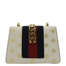 Load image into Gallery viewer, GUCCI Sylvie Mini Bee Star Leather Crossbody Bag Off White 470270
