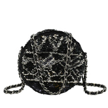 Load image into Gallery viewer, CHANEL Round Tweed Clutch Crossbody Bag Black
