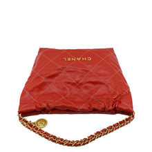 Load image into Gallery viewer, CHANEL 22 Large Shiny Calfskin Quilted Leather Tote Bag Red
